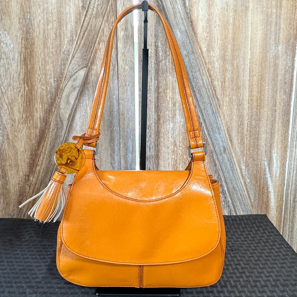 Hobo International Orange Leather Shoulder Bag